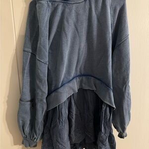 Blue Layered Long Sleeve Top